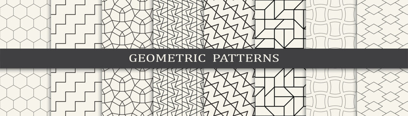 Set of arabic seamless patterns. Asian geometric traditional design islamic pattern. Seamless arabic ramadan pattern. - obrazy, fototapety, plakaty