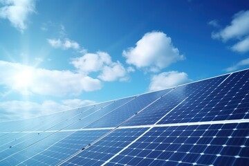 Close-up view of a solar panels installed on a roof of a large industrial building or a warehouse. Solar panels on the roof of a warehouse.