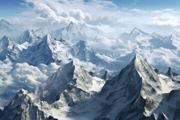 Obraz premium Cold winter landscape. peaks, ice, and pristine beauty under clear skies