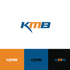 Logistics Company Logo Vector With Arrow and initials KMB