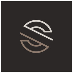Striped S letter logo concept