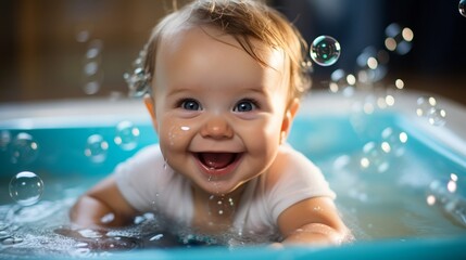 Fototapeta na wymiar child bathing