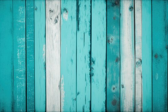 Vintage Charm: Teal-Turquoise Planks Create a Nostalgic Backdrop for Retro Vibes and Memories