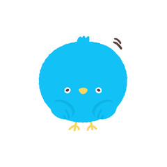 かわいい手描きのひよこ･ 青い鳥 - 子ども･初心者･おじぎ･挨拶のイメージの素材  © Spica