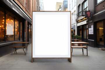 Blank frame shop mockup, shop banner, 3d render