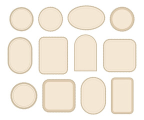 Vintage Beige Frame Collection. Emptu Frame labels for invitations, frames, menus and labels. Graphic design of the website, cafes, boutiques, tags, wedding invitations.