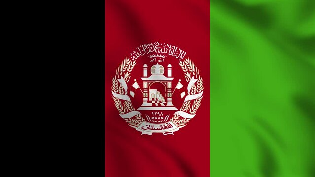 Looped background animation of the waving flag of Afghanistan