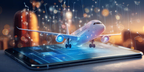 
Plane and Flight information screens double Exposure Concepts stock photo,,

Digital Travel Engagement