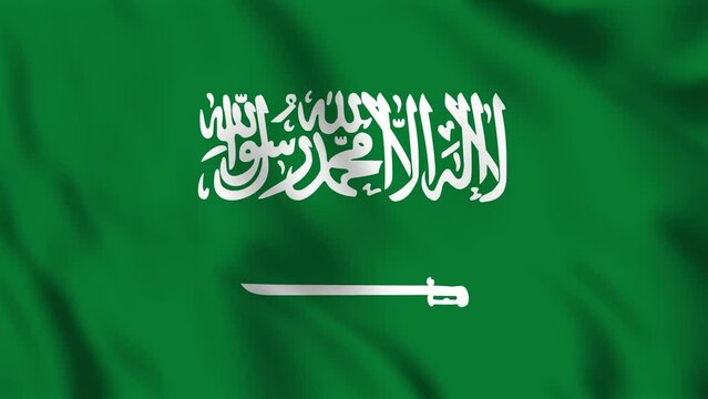 Looped background animation of the waving flag of Saudi Arabia