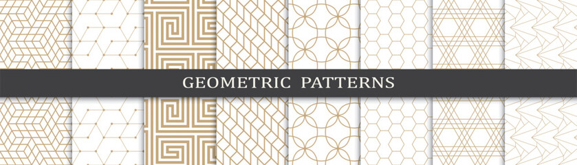 Set of arabic seamless patterns. Asian geometric traditional design islamic pattern. Seamless arabic ramadan pattern.