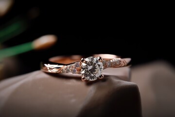 luxurious and shiny ring jewel photography with precious diamond generative ai