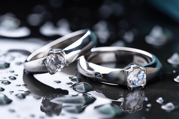 designer wedding ring photography for wedding or engagement generative ai
