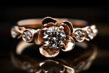 designer and luxurious golden ring photography a fashionable jewel generative ai