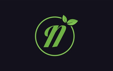 Fresh green leaf logo and nature healthy leaf logo circle design vector