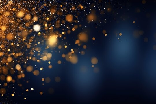 Gold glitzernder Hintergrund für Banner und als Grundlage für Text und Produkte zum Thema Weihnachten, Feiern oder Geburtstag. Romantischer Sternenhimmel Illustration.
