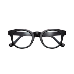 Black glasses separate from the background with a clipping path transparent background