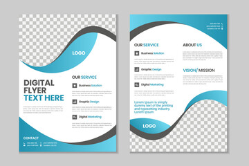 Double pages flyer brochure template design, business poster template design, business brochure, annual report, portfolio, magazine, poster, modern presentation, a4 size banner template design