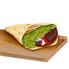 an illustration of crepes food
