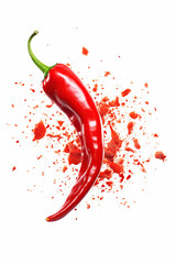 hot red chili pepper oil splash explosion  - obrazy, fototapety, plakaty