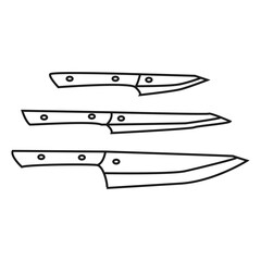 Set of knife related vector line icons.  Vector illustration isolated on a white background. Web symbols for web sites and mobile app. Trendy design.
