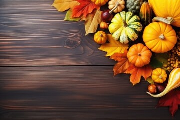 Thanksgiving or Autumnal holiday background top view