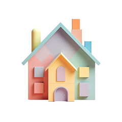 box in the shape of a home transparent background