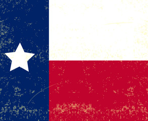 flag of Texas Vector with old vintage texture