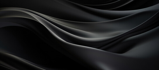 Black silk with curves and wrinkles background