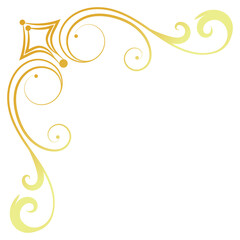 Gold vintage baroque corner ornament retro pattern antique style acanthus. Decorative design...