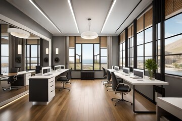 modern office interior with room