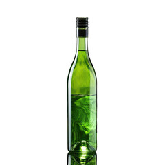 Green wine bottle keepsake transparent background
