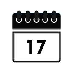 calender icon, 17 calender icon with white background