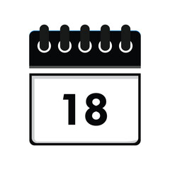 calender icon, 18 calender icon with white background