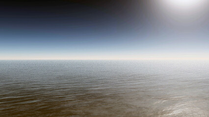 Fototapeta na wymiar Endless sea in the ways of summer sun 3D illustration