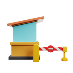 3d illustration of road block 3d render icon booth