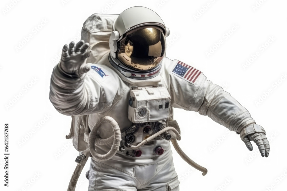 Wall mural astronaut in space suit on white background. cosnonaut in helmet. space exploration