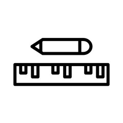 Pencil Ruler School Outline Icon