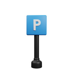 3d illustration of road block 3d render icon parking icon