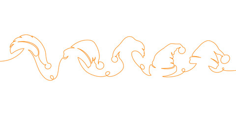 Obraz premium Golden hat christmas art line