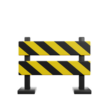 3d illustration of road block 3d render icon