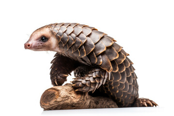 Tree pangolin on a white backround