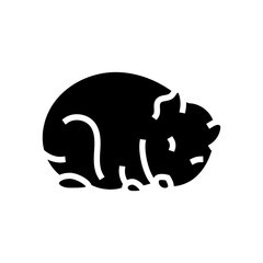 hamster sleeping pet glyph icon vector. hamster sleeping pet sign. isolated symbol illustration