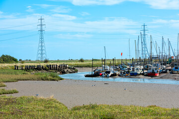 Various boats and Yachts in Oare Creek near Faverhsam in Kent 