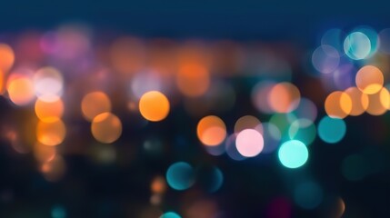 Obraz premium abstract background with bokeh defocused lights and shadow from cityscape at night Generative AI