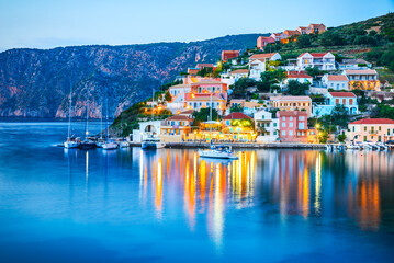 Obraz premium Assos, Greece. Idyllic Kefalonia picturesque village, Greek Islands.