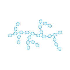 Amylopectin Sugar Molecule Concept Design. Vector Illustration.