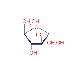 Fructose Sugar Molecule Concept Design. Vector Illustration.