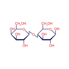 Lactose Sugar Molecule Concept Design. Vector Illustration.
