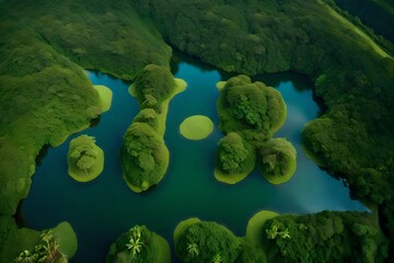 Pristine and untouched Amazon rainforest, with a rich diversity of plant and animal life - AI Generative
