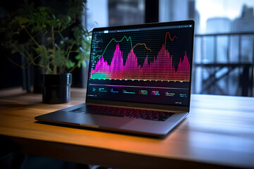 A digital graph on a laptop screen.